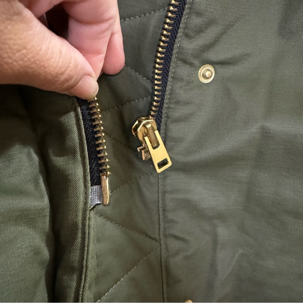 J. Crew Perfect Winter Parka Primaloft Olive Green large - Picture 4 of 15